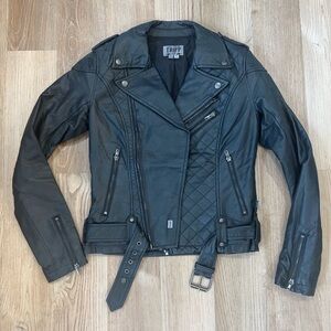 Tripp NYC Quilted Black Leather Jacket
